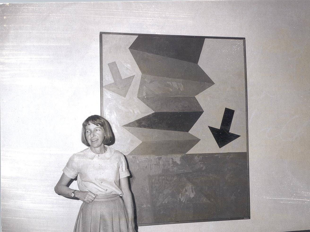 Black and white image of artist Mary Chenoweth